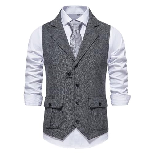 Chaleco de traje ajustado para hombre que estiliza la figura en tweed