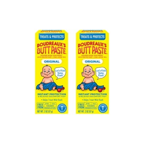Boudreaux's Butt Paste Original Diaper Rash Cream, Ointment for Baby, 2 oz Tube (Pack of 2) Cover
