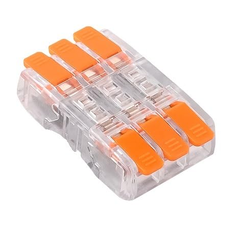 Lever Wire Connectors 60pcs Quick Lever Splicing Transparently Connectors 2.5mm 1 in and Out Universal Fast Wiring Compact Lighting