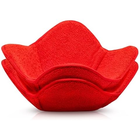 Microwave Bowl Cozy Huggers for Hot Food - 2Pcs Kitchen Microwave Bowl Holders for Hot Food Red Microwave Pot Holders for Bowls Small Soup Bowls Food Huggers - Small Red Microwave Soup Bowl Holder Cover