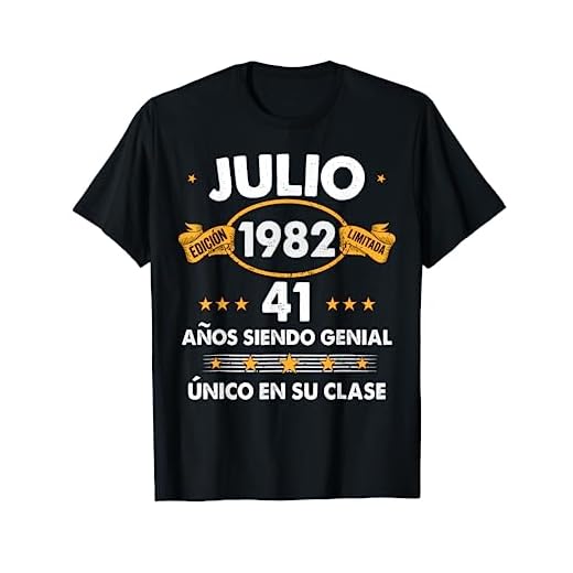Hombre 41 Años Cumpleaños Regalo Hombre Julio 1982 Julio 41 Años Camiseta