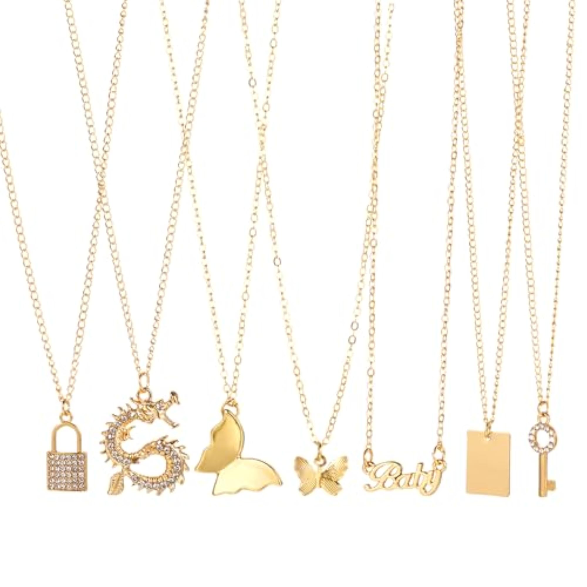 7 Pcs Crystal Studded Necklace Set Pendant (15830np)