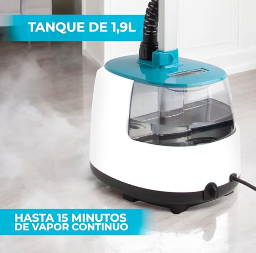 SOGO Plancha Vertical Vapor para Ropa con Perchero y Estante Telescópico 1900W y Capacidad de 1,9L – Plancha Ropa, Cortinas, Telas para Eliminar Arrugas - Plancha Vapor con Cepillo, Percha y Guante - imagen 4