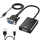 NEUTYPECHIC VGA auf HDMI Adapter, VGA Buchse to HDMI Stecker mit Audio, Adapter 1080p, für Computerhost, Laptop, Alles in Einem für Monitor, Fernseher, Projektor, 25CM