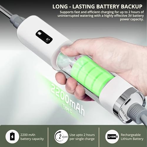 Image of Kraft Seeds 5L Electric Garden Sprayer for Plants, USB-C Rechargeable Spray Bottle with 3.7V Battery, 120-180 Min Runtime, Adjustable Nozzle, Water Spray Pump for Agriculture, Home Garden, Car Wash
