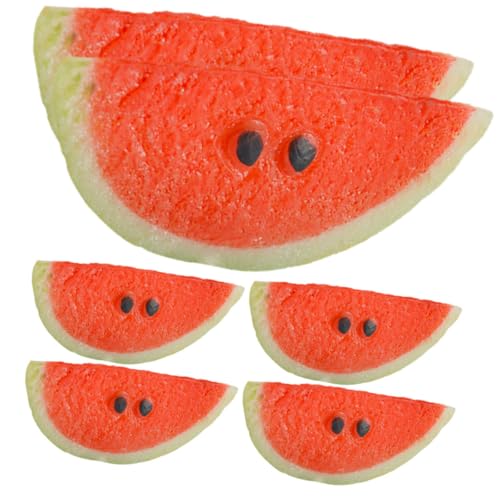 Cabilock 6pcs Simulated Watermelon Slices Photo Props Simulation Watermelon Slice Watermelon Decor Fake Fruit Model Watermelon Slices Models Watermelon Slices Photography Props Teaching Aid