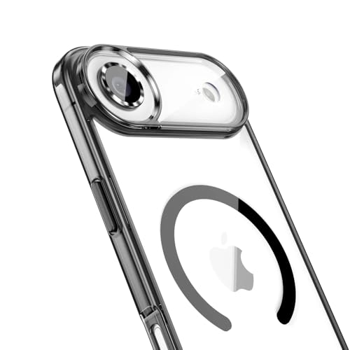 Image of TechTrendz Polycarbonate Transculent Back Cover for iPhone Air Compatible with MagSafe, Scratch-Resistant Camera Bump Protection Shockproof Military-Grade Protection TPU Magnetic Back Case (Black)