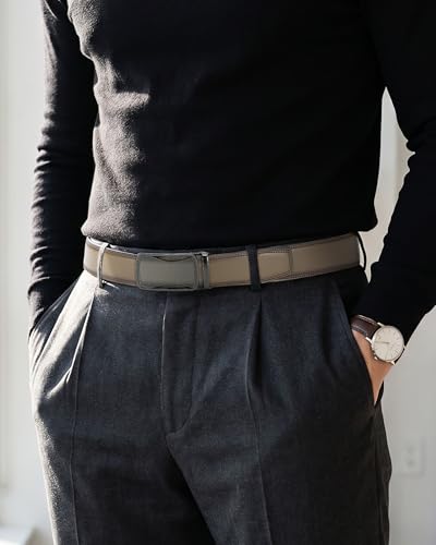 Image of CHAOREN Mens Belt Leather Ratchet Belt - Customizable Fit, Effortless Style (35mm)