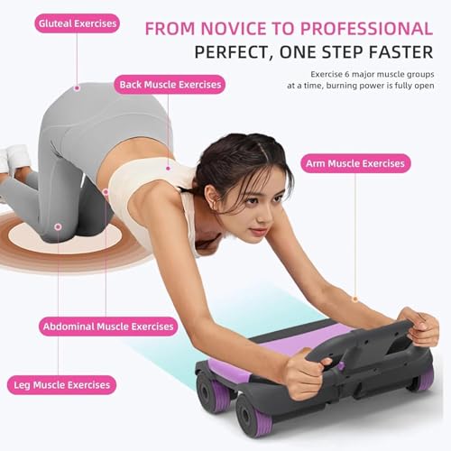 Image of 2025 AB Roller Wheel - 4 wheel elbow support abdominal wheel automatic rebound abdominal fat burning weight loss core training equipment home /gym