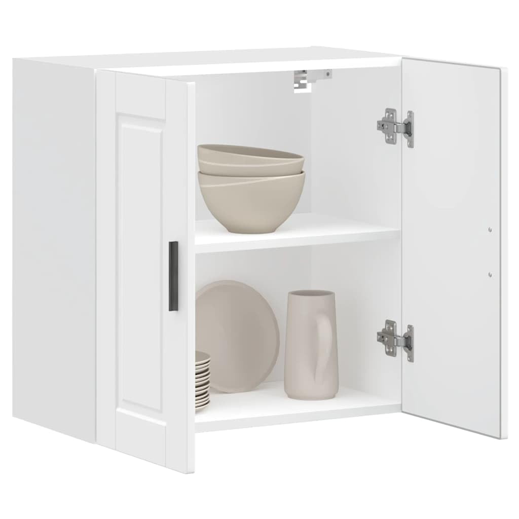 Armadietto da cucina Porto, in legno bianco, 60 x 31 x 60 cm, con molto spazio e pratiche ante per cucina, sala da pranzo, soggiorno e portaoggetti versatile