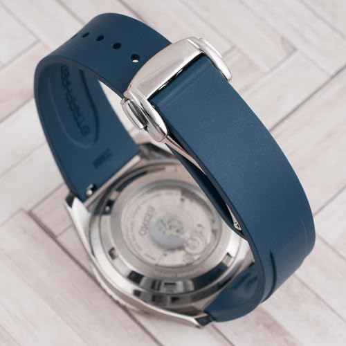 Image of StrapHabit Quick Release Deployant Rubber Watch Strap For Large and Small Wrists - Women and Men - Band FKM Deployment 19mm, 20mm, 21mm, 22mm
