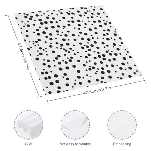 Servilletas de Tela Lunares Blancos y Negros Reutilizables 2 PCS miniatura 2