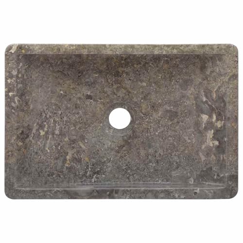 Miniatura 8 de Vidaxl Lavabo Mármol Gris Brillo Piedra Natural 45x30x12 Cm Pila Baño Aseo