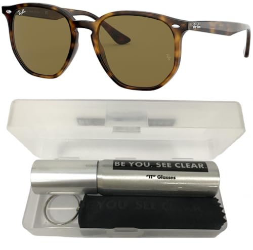 Ray-Ban RB4306 Sunglasses Bundle: RB 4306 710/73 Light Havana and Eyewear Cleaning Kit - Thumbnail 2