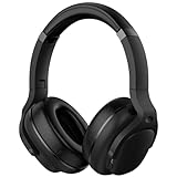 MOVSSOU Hybrid Wireless Bluetooth Headphones with Immersive Sound, Foldable Headphones with Comfortable Fit, Carry Case, 30H Playtime, Matte Black