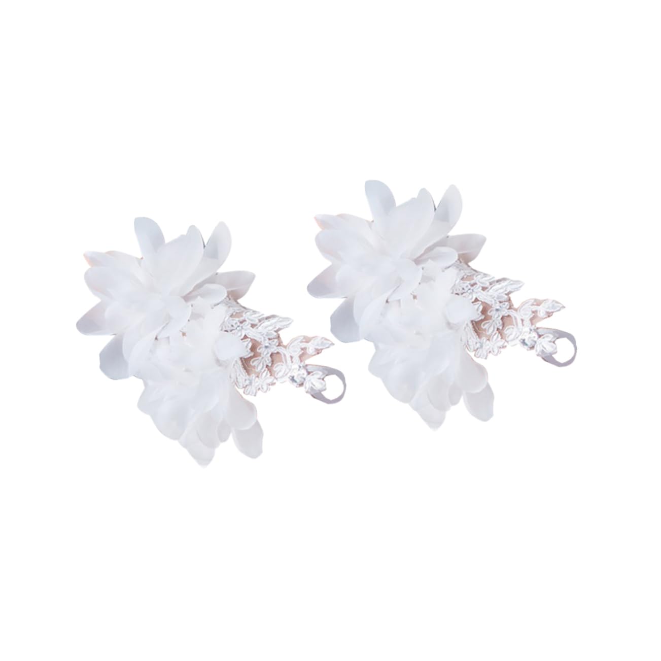 BESTYASH Princess Gloves Set White Bridal Gloves Short Lace Floral Size for Wedding Events