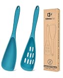 Pack of 2 Cooking Spoons for Non Stick Cookware, Multifunction Spatula Spoon BPA-Free, One-Piece Design, Suitable for Scooping, Scraping, Serving and Mixing(BLUE)