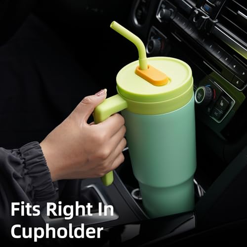 Image of Konokyo 40 oz Tumbler with Handle and Straw, Insulated Water Bottle