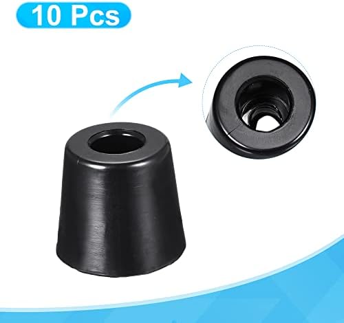 sourcing map 19mm W x 17mm H Round Rubber Bumper Feet, Stainless Steel Screws and Washer for Furniture, Electronics, Non-Slip 10pcs