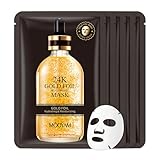 GUOYAOLIFU 24K Gold Facial Mask for Women,Hydrating Face Mask Sheet Home SPA,Moisturizing Face Sheet Mask for Dry,Oily,Sensitive Skin 25ml（5Pack）