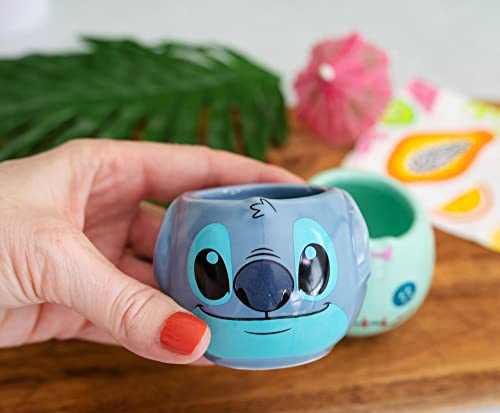 Disney Lilo & Stitch Scrump And Stitch Sculpted Ceramic Mini Mugs, Set Of 2 | Bpa-Free Large Coffee Cup For Espresso, Caffeine, Beverage | Home & Kitchen Essentials, Cute Gifts | Each Holds 1.5 Ounces #TOP3