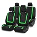 FH Group FB032115 Unique Flat Cloth Seat Covers (Green) Full Set with Gift - Universal Fit for Cars Trucks and SUVs