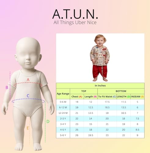 Image of A.T.U.N. (ALL THINGS UBER NICE) Baby Boys Warli Print Dhoti Kurta Set | 100% Cotton Ethnic Wear Set with Soft Comfortable Fit | Traditional Festive Outfit for Infants