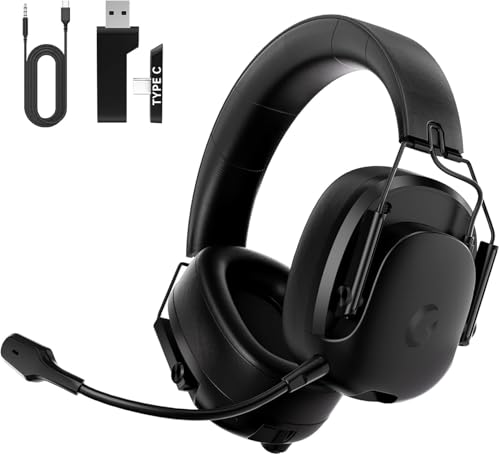 Image of Wireless Gaming Headset for PS5, PS4, PC, Switch, Gaming Headset with Detachable Noise Cancelling Mic, 2.4GHz & Bluetooth 5.3 Dual Connection, 7.1 Surround Sound Black