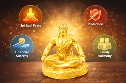 Image of Yadava Bahubali Hanuman Ji Idol for Car Dashboard & Home | Bajrangbali Murti for Pooja Temple, Office & Spiritual Decor