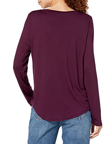 Gap Womens Luxe Long Sleeve Crew Neck T-Shirt T Shirt, Secret Plum, Xx-Small Petite Us #TOP2