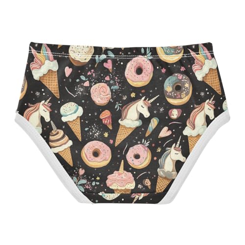 Wusikd Unicorns Ice Cream Girls' Underwear Cotton Doughnuts Girls Briefs Soft Toddler Underwear 2T2