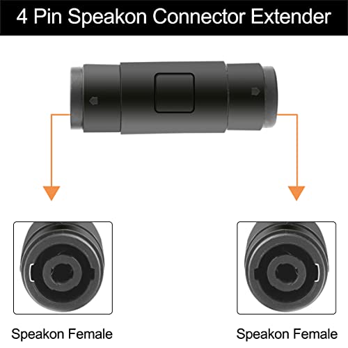 Adaptador hembra a hembra 4 pines Speakon x5 miniatura 2