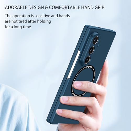 Image of amazon basics Magnetic Case Cover for Samsung Galaxy Z Fold 6 [Compatible with Mag-Safe] Slim Shockproof Magnetic Phone Cover Case - Blue