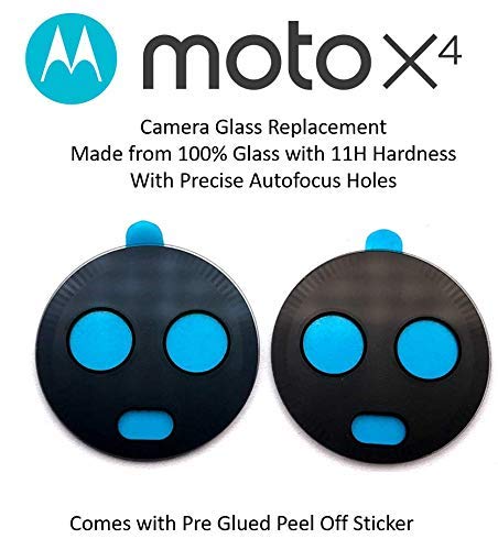 The Retailer Rear Camera Lens Glass with Adhesive Compatible with Moto X4 : Black