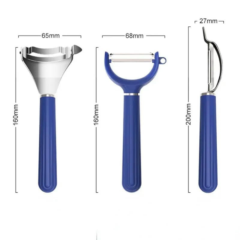 Gemüseschäler Gurkenschneider, Gemüsereibe, Kartoffelschneider, Netzschneider, Wellenmesser, Zerkleinerer, Salatschneider, Küchenhelfer, Schäler(Peeler)