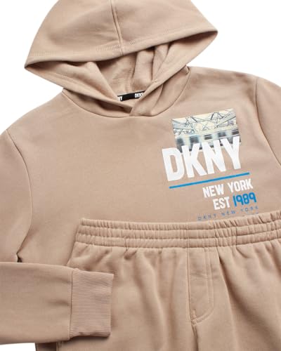 Image of DKNY Boys' Short Set - 2 Piece Soft Fleece Active Hoodie and Running Shorts - Athletic Boys' Matching Outfit Set (Sizes:8-12)