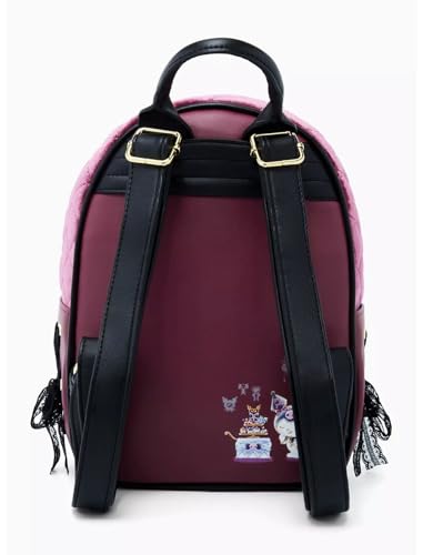 Hot Topic Her Universe Kuromi My Melody & My Sweet Piano Velvet Mini Backpack BURGUNDY NONE3