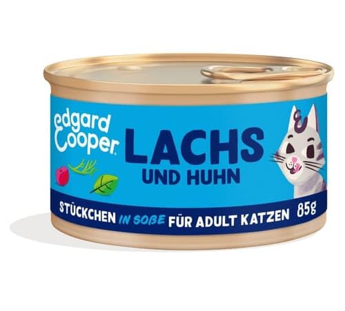 Produktbild von Edgard & Cooper Katzen Nassfutter Adult Pazifischer Lachs und Freilaufhuhn - 18 x 85 g