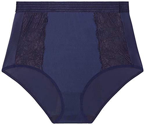 Savage X Fenty Damen Floral Lace High-Waist Brief Unterhose, Marineblau, 3X Cover