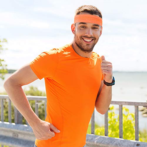 Image of 8 Pieces Sweatbands Non Slip Headbands Stretchy Running Sports Sweatbands Workout Headband Grip Silicone Yoga Hair Band Elastic Exercise Hair Wrap for Women Men