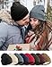 Fleece Lined Wool Beanie for Men Women, Knit Winter Hats Warm Cuffed Stocking Skull Cap Fashion Slouchy Beanies, Green