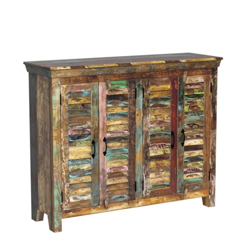 Image of The Attic Alabama Sideboard, Multipurpose Cabinet for Kitchen and Living Room Storage, Crockery Storage, Solid Reclaimed Wood Marvel, Multicolor Matte Finish