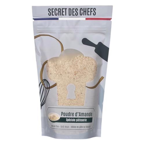 Secret des Chefs – Poudre d'amande 200g – Qualité Professionnelle – Pour Gâteaux, Frangipane, Pâtes, Macarons, Tartes, Cookies, Cakes, Muffins,...