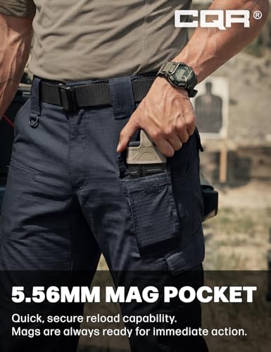 Image of CQR Men's Flex Ripstop Tactical Pants, Water Resistant Stretch Cargo Pants, Lightweight EDC Hiking Work Pants