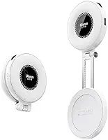 LM19 Mini Ring Light M4g/S4f3 Branco para Celular iPhone, Iluminador LED Portátil para Selfie, Vídeos, Live, Tiktok, Gravações e Maquiagem. Luz Circular Sem Fio