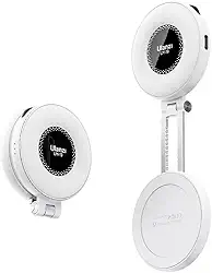 LM19 Mini Ring Light M4g/S4f3 Branco para Celular iPhone, Iluminador LED Portátil para Selfie, Vídeos, Live, Tiktok, Gravações e Maquiagem. Luz Circular Sem Fio