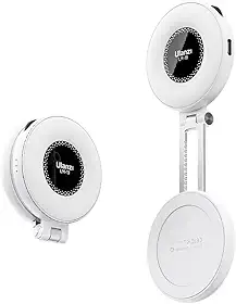 LM19 Mini Ring Light M4g/S4f3 Branco para Celular iPhone, Iluminador LED Portátil para Selfie, Vídeos, Live, Tiktok, Gravações e Maquiagem. Luz Circular Sem Fio