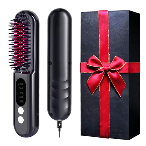 Mindrain Mini plancha de pelo inalámbrica portátil negra miniatura 1