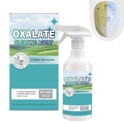 120ml Oxalic Acid Cleaner High Concentration Stain Removal Spray Heavy Duty & Fast All-Purpose Bathroom Cleaner for Toilet Tile Countertop with 1 Towel Limescale Remover Safe and Efficient