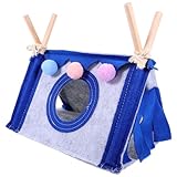LOGOFUN Hamster Guinea Tent Guinea Pig Tent Rabbit Triangular Hideout Shelter Small Animal Bed for Small Animal Indoor Outdoor Supplies - Blue
